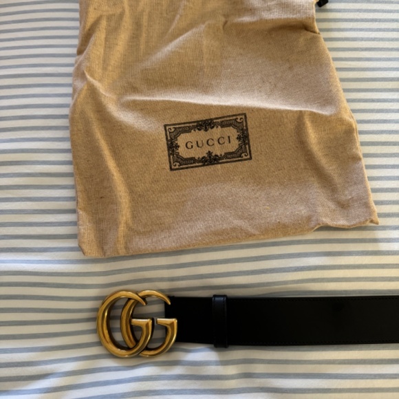 Wide Leather Gucci Belt- Size 95 - Picture 3 of 5